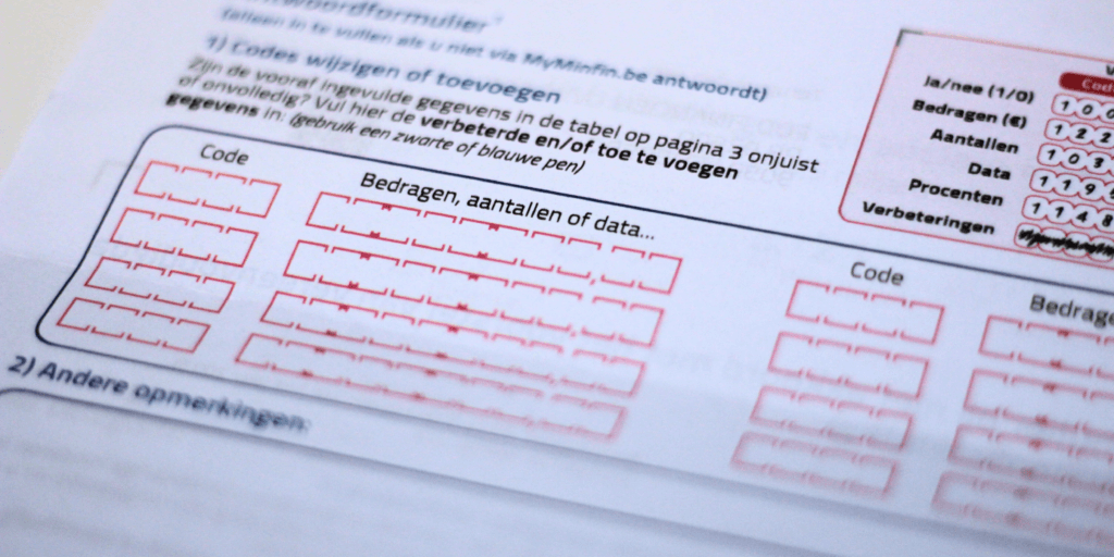 Close-up van een belastingbrief.
